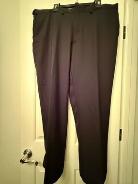 slim fit dress slacks Haggar Premium Comfort Dress Pants, Pleated Front in Black